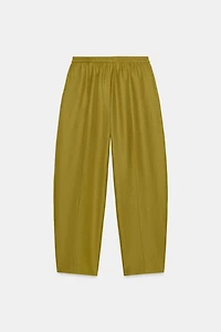 LINEN BARREL PANTS