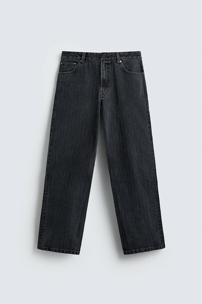 TEXTURE STRIPED JEANS