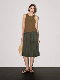 Embellished knit halter top
