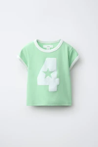 CONTRAST NUMBER PRINT T-SHIRT