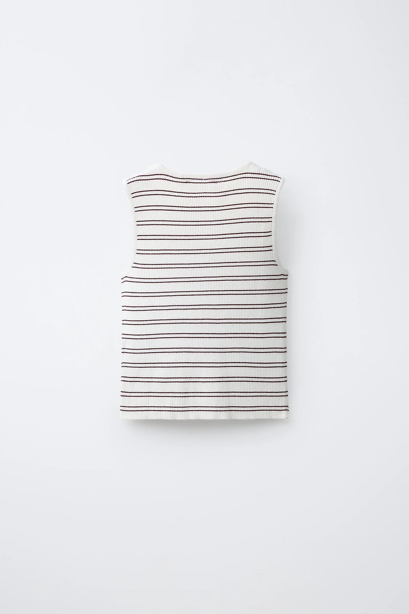 RIBBED KNIT RUCHED TOP
