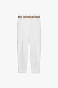 BELTED FLOWY PANTS