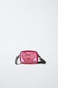 HEART VINYL CROSSBODY BAG