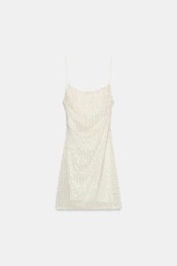SHINY DRAPED MINI DRESS