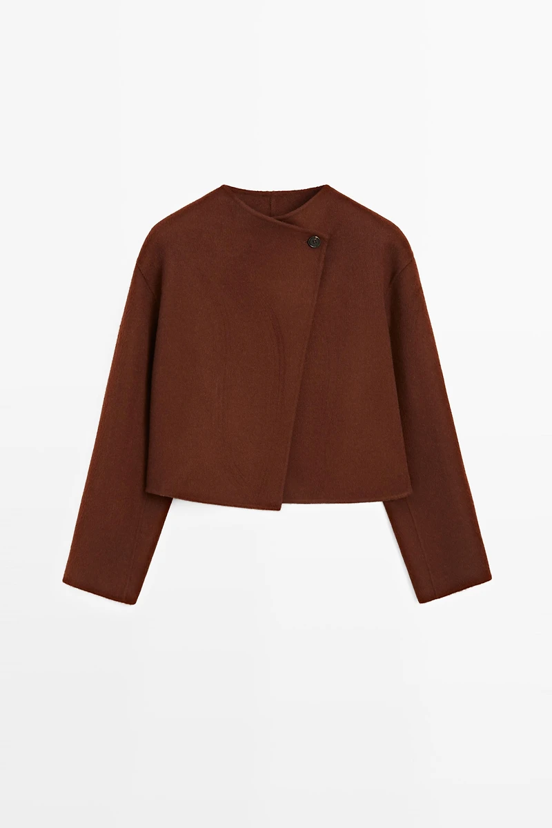 Button detail cape jacket
