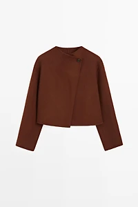Button detail cape jacket