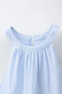 EMBROIDERED HALTER SHORT JUMPSUIT