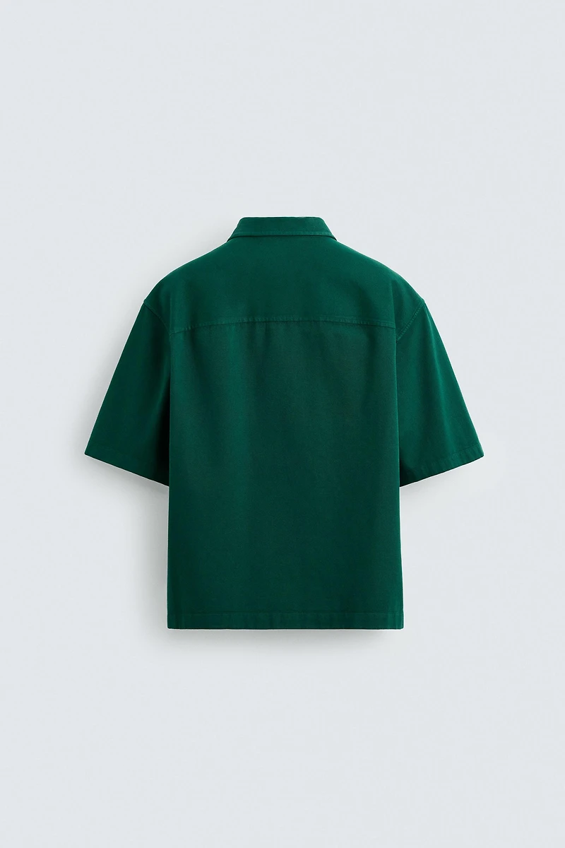 EMBROIDERED TEXTURED OVERSHIRT