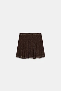 STUDDED LACE SKIRT