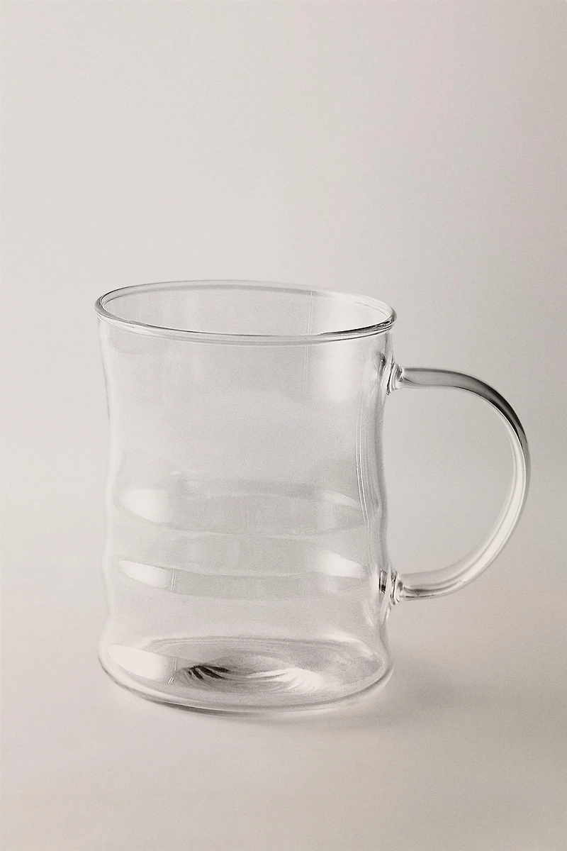 EMBOSSED BOROSILICATE GLASS MUG