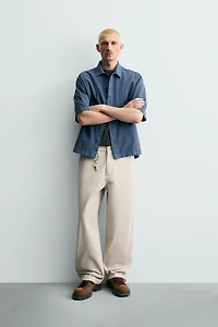 EMBROIDERED TEXTURED OVERSHIRT