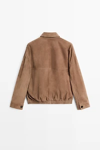 Suede bomber jacket