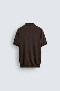 REGULAR FIT COTTON LINEN BLEND KNIT POLO SHIRT