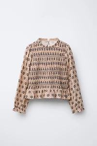 PRINTED ELASTICIZED TOP