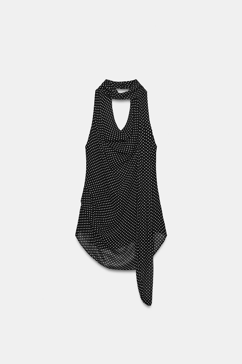 POLKA DOT HALTER TOP ZW COLLECTION