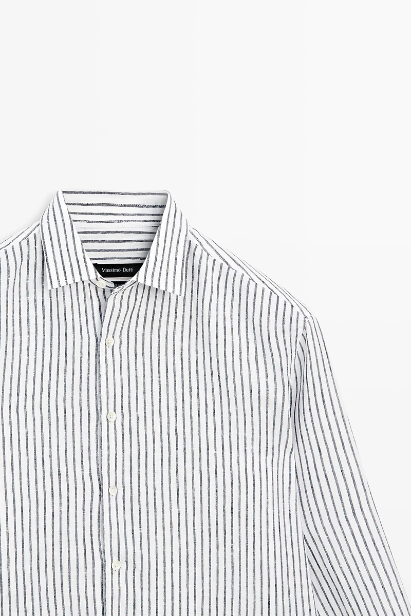 100% linen striped shirt