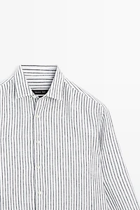 100% linen striped shirt