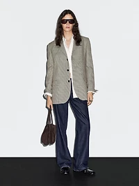 100% wool houndstooth blazer