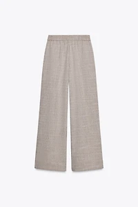 HEATHERED WIDE LEG PANTS