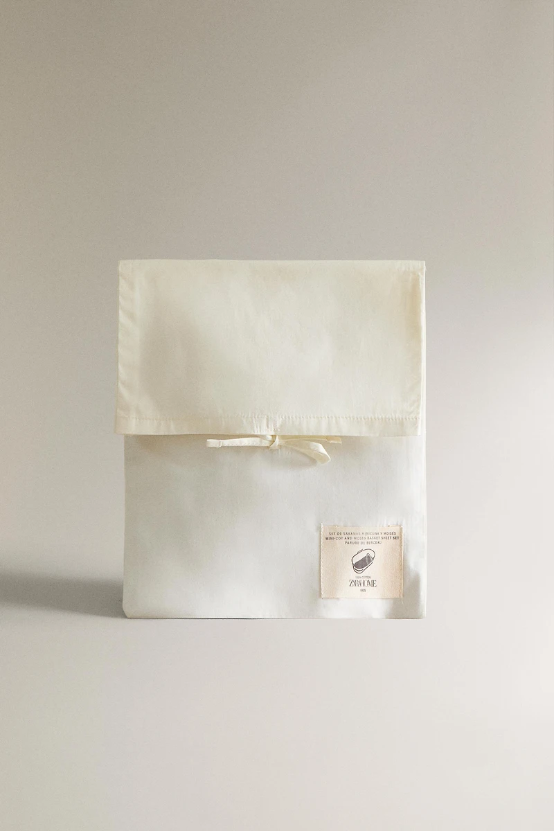 MINI CRIB SHEET SET WITH TRIM DETAIL