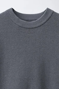 WAFFLE KNIT SWEATER