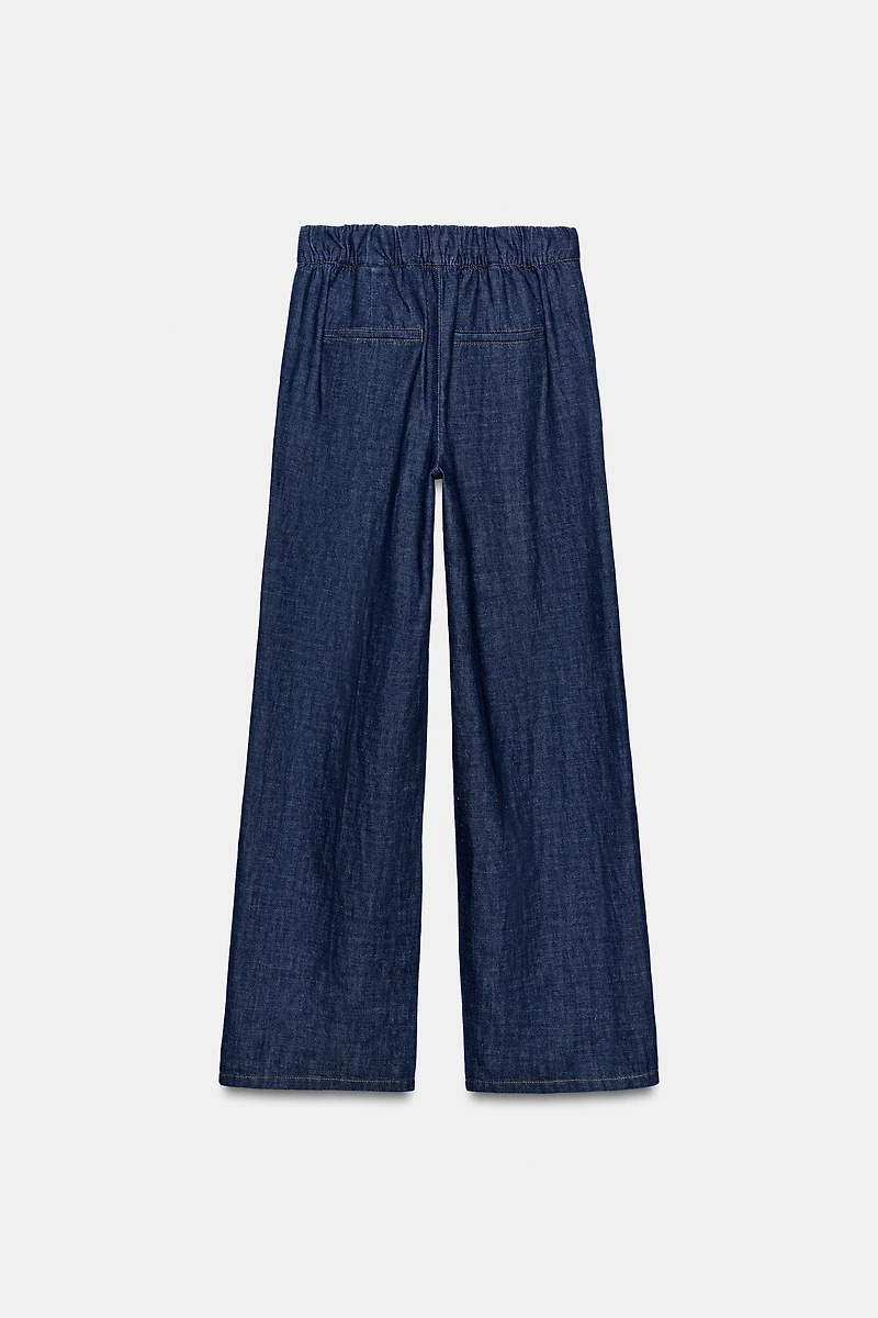 LINEN BLEND STRAIGHT LEG PANTS