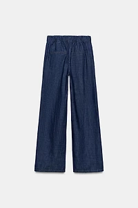 LINEN BLEND STRAIGHT LEG PANTS