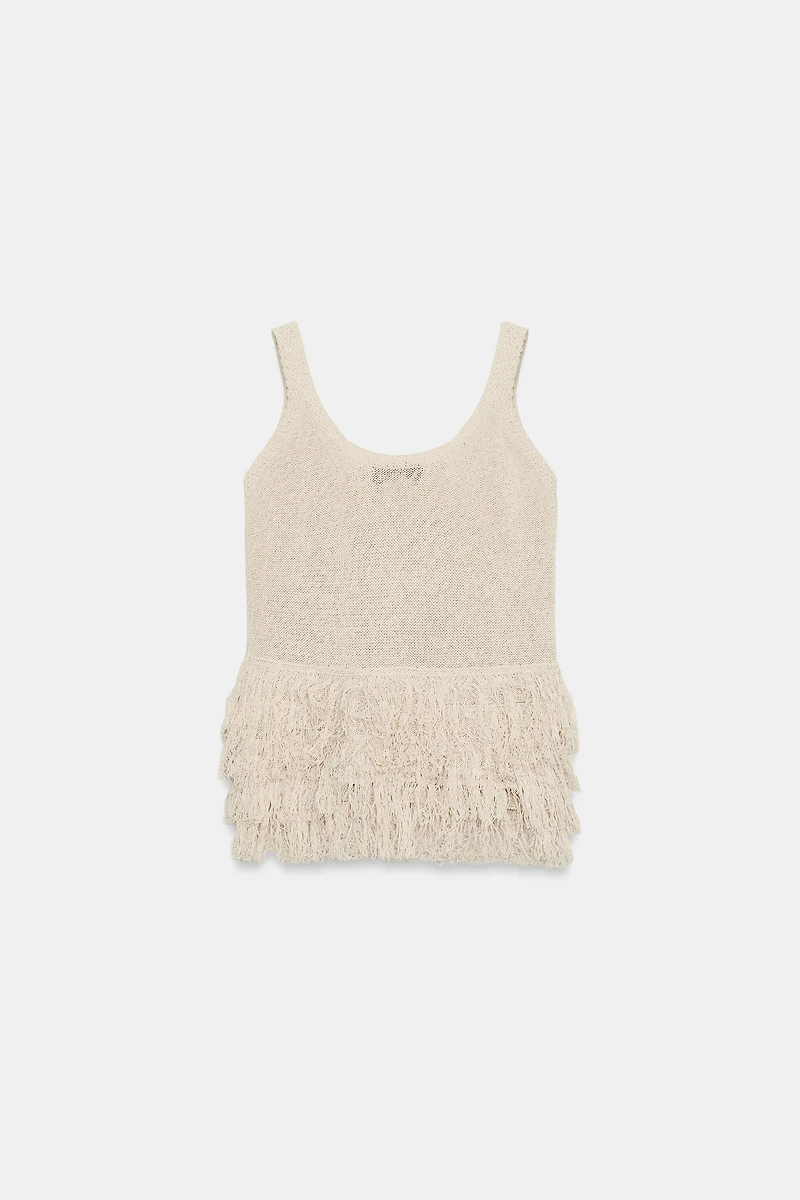 FRINGED KNIT TOP