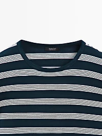 100% cotton striped short sleeve T-shirt