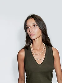 100% cotton strappy V-neck T-shirt