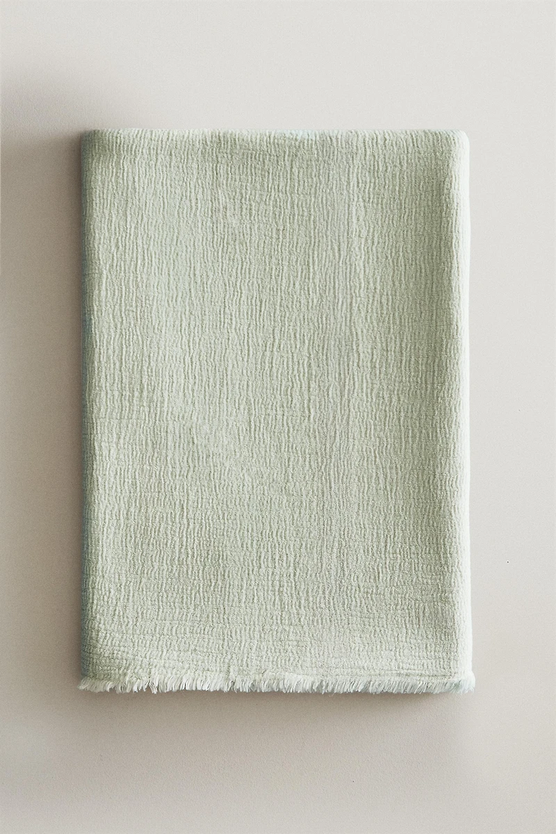 COTTON BLANKET WITH FRINGING