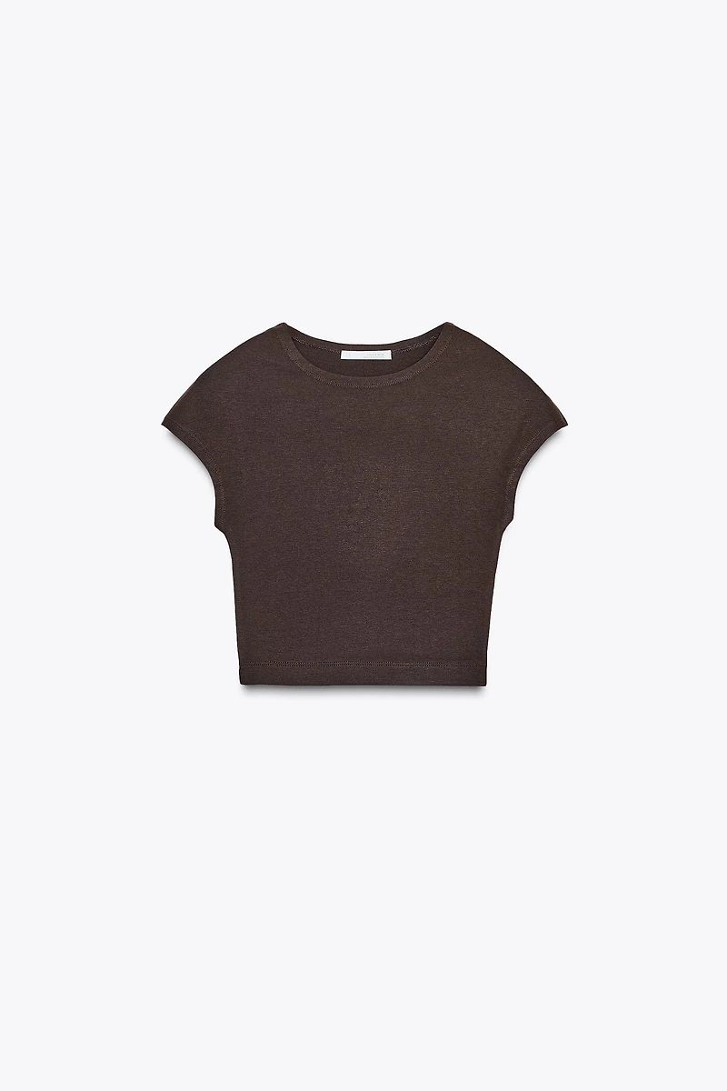 COTTON MODAL CROP T-SHIRT