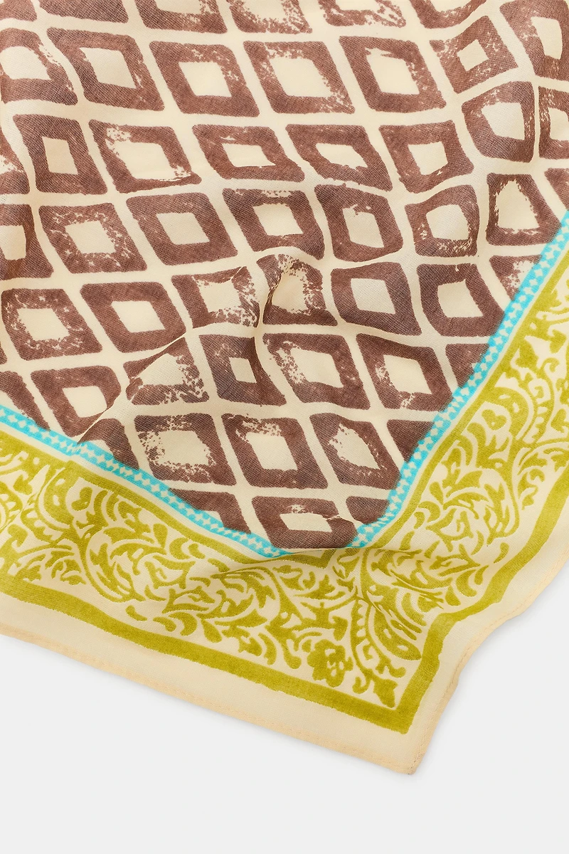 DIAMOND PRINT BANDANA SCARF