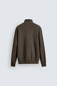 SWEAT DÉLAVÉ COL ZIPPÉ