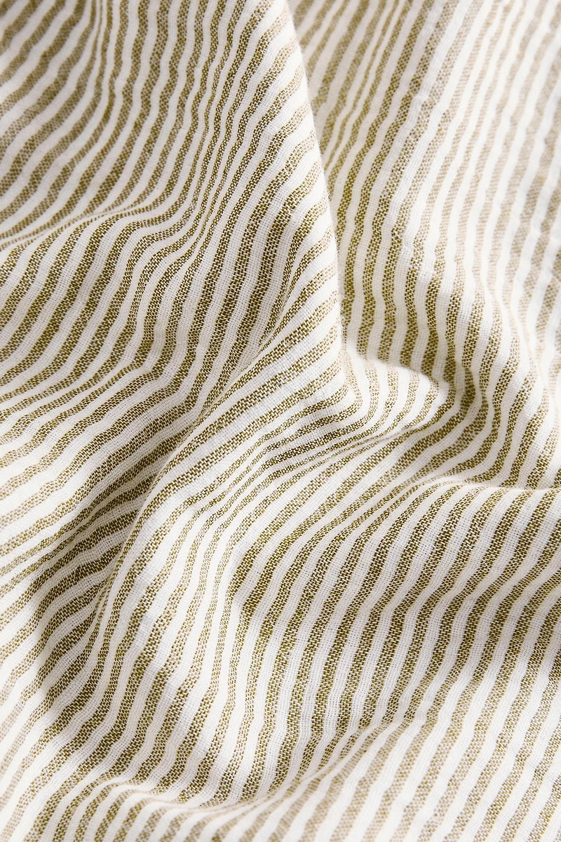 CHILDREN'S STRIPED MUSLIN FLAT SHEET