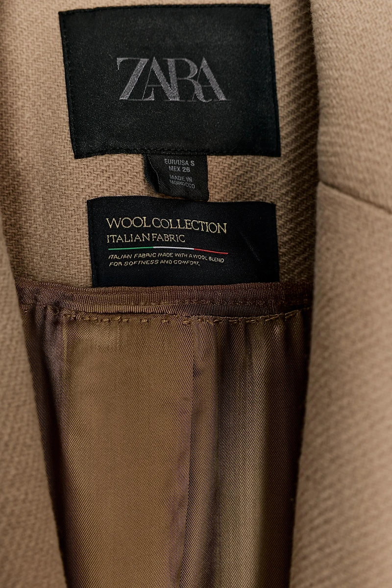 ZW COLLECTION WOOL BLEND BELTED COAT