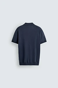 POLO EN MAILLE STRUCTURÉE DÉLAVÉE