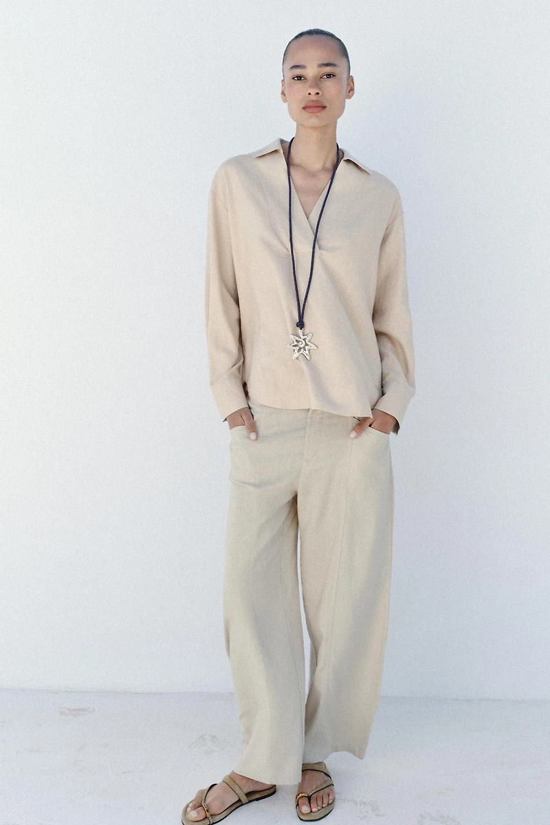 PANTALON BALLON AVEC LIN