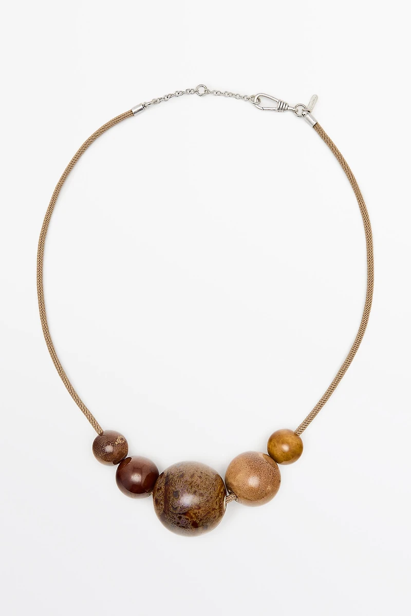 Ceramic ball necklace