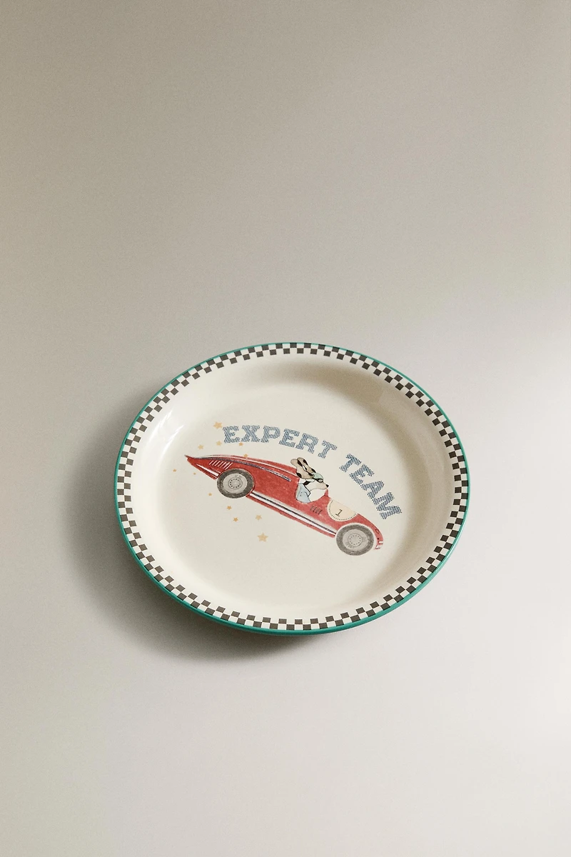 ASSIETTE ENFANT CÉRAMIQUE CHIEN DE COURSE