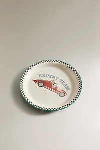 ASSIETTE ENFANT CÉRAMIQUE CHIEN DE COURSE
