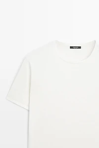 Pull en maille à manches courtes coton mélangé