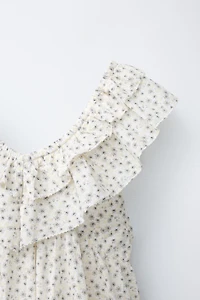 FLORAL PRINT RUFFLE DRESS