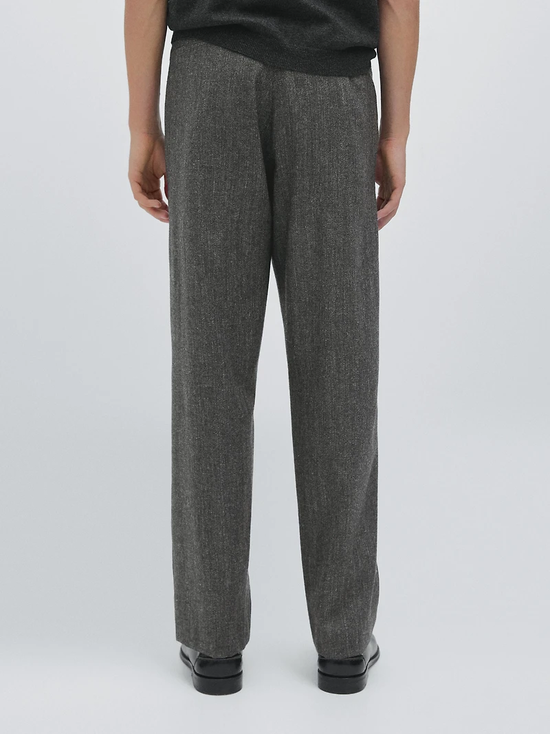 Pantalon straight laine