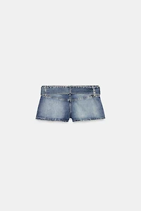 BELTED TRF DENIM SHORTS