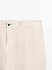100% linen regular fit trousers