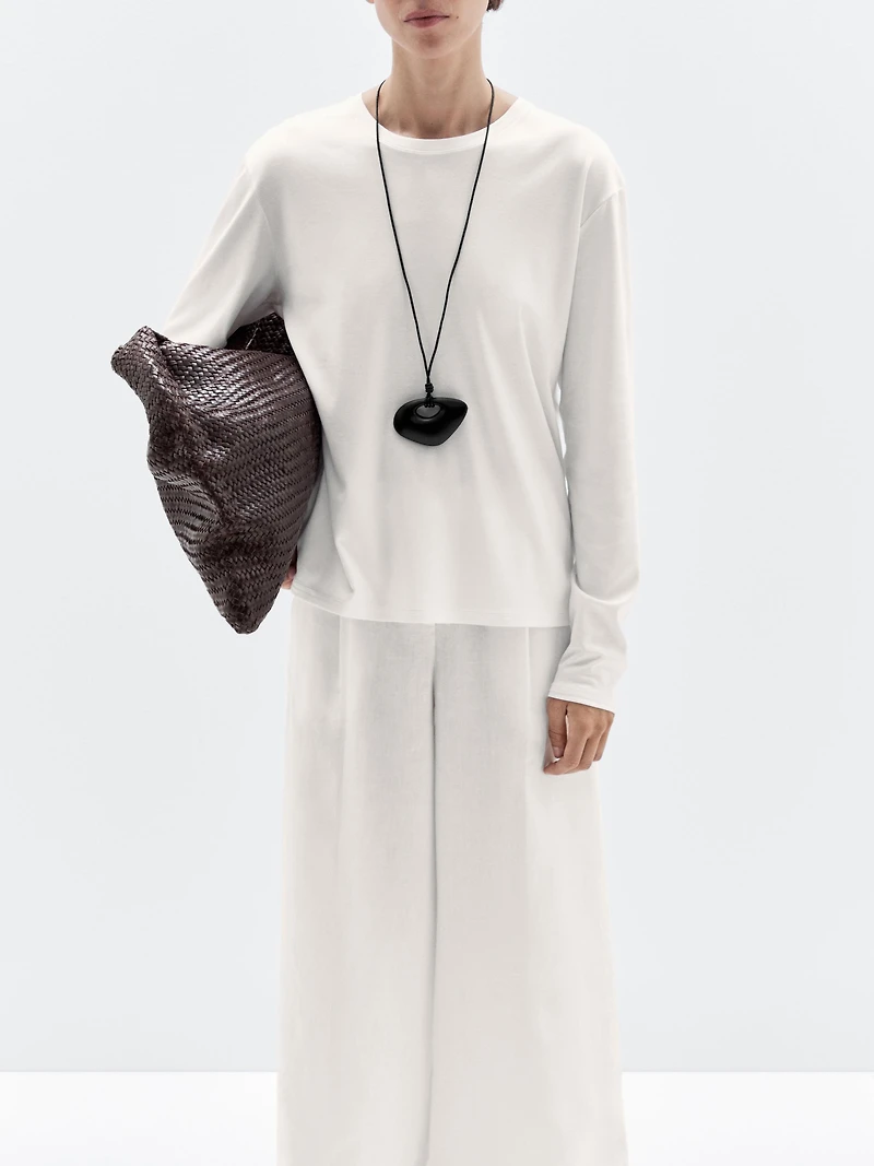 Grand sac cabas tressé en cuir nappa