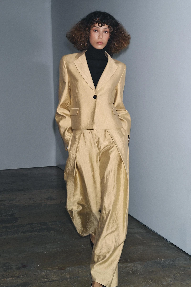 ZW COLLECTION METALLIC CROPPED BLAZER