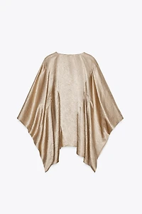 ZW COLLECTION SATIN EFFECT CAPE SHIRT