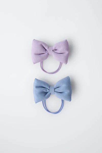 TWO-PACK OF PADDED BOW HAIR TIES
